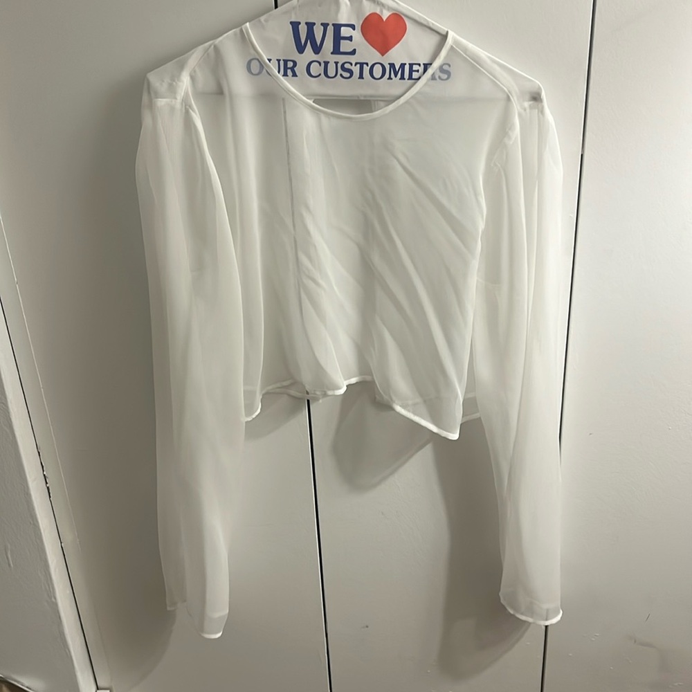 Shani Shemer Grace Cropped Shirt in Cream